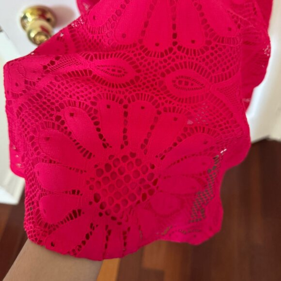 NWT Desigual 1970s Inspired Floral Lace V-Neck Mini Dress - Picture 13 of 14